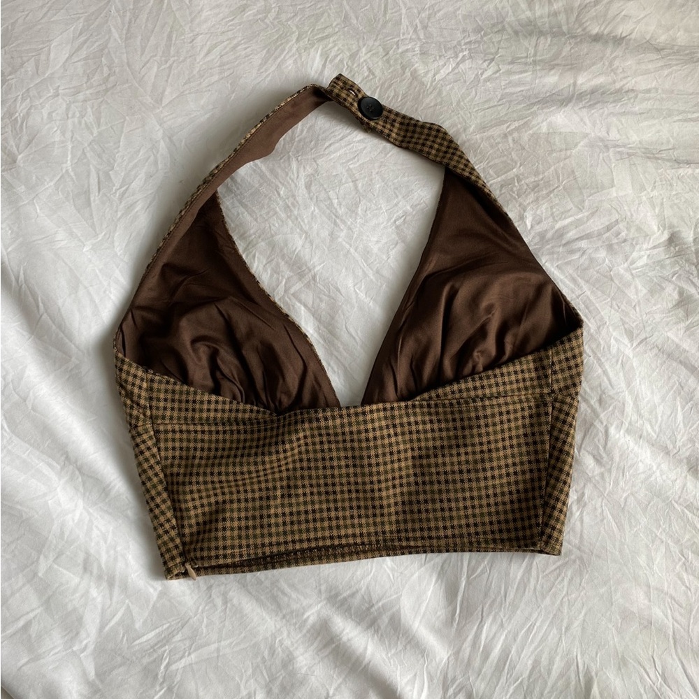 Princess Polly Houndstooth Halter Crop Top - Picture 4 of 6